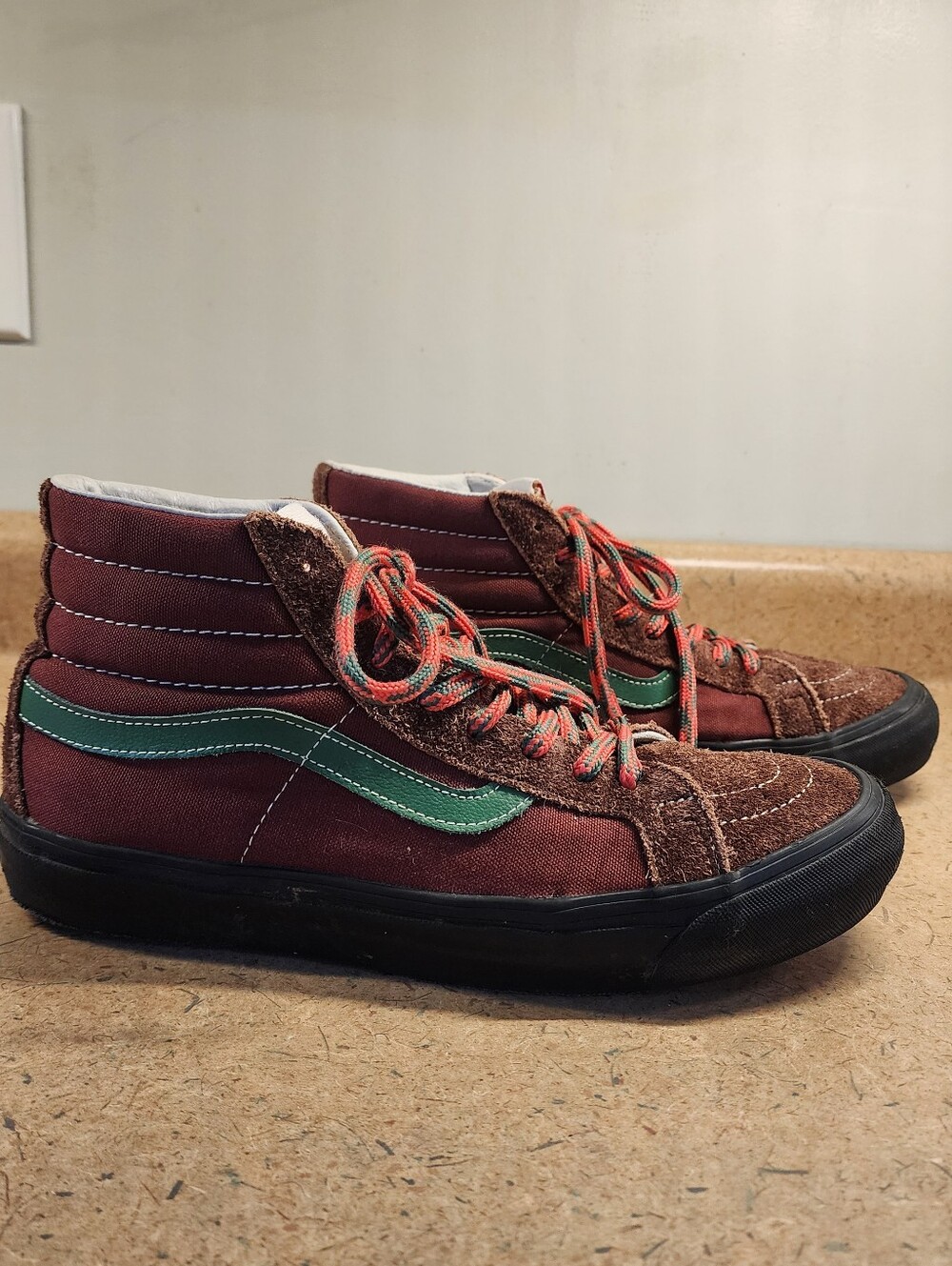 Vans Og Sk8-Hi Lx Hairy Suede Andorra Russet Brown Sneakers Men's SIZE 10